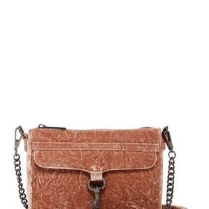 Rebecca Minkoff Blush Tan color - velvet Crossbody Bag with Chain Strap NWOT